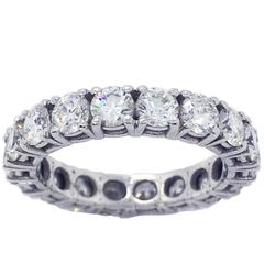 2.70 Carat Brilliant Cut White Diamond White Gold Eternity Ring Band 6