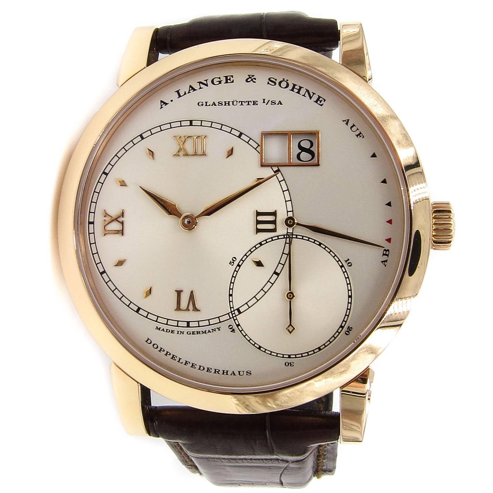 A. Lange & Söhne Rose Gold Grand Lange 1 Wristwatch