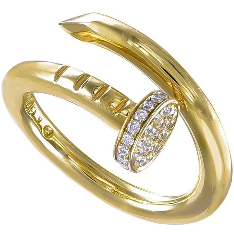 Aldo Cipullo Diamond Gold Nail Ring
