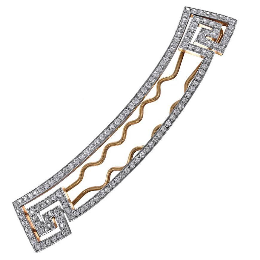 Diamond Gold and Platinum Barrette by BLACK STARR AND FROST