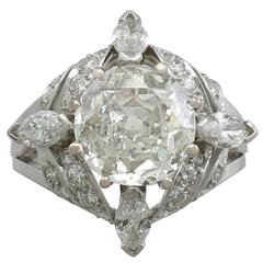 4.74 Carat Diamond and Platinum Cocktail Ring 3