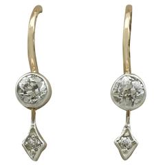 1900s Antique Diamond and Yellow Gold Drop Earrings 2
