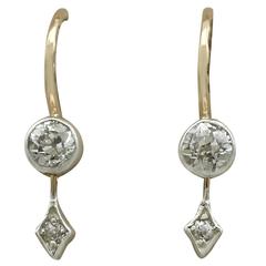 1900s Antique Diamond and Yellow Gold Drop Earrings