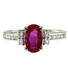 1.82 Carat Burmese Ruby Diamond Gold Ring 9