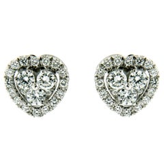 Diamond Gold Heart Earrings