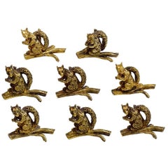 Tiffany & Co. Sterling Silver Vermeil Squirrel Place Card Holders