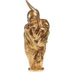 Antique Gilt Brass Devil Desk Seal 1
