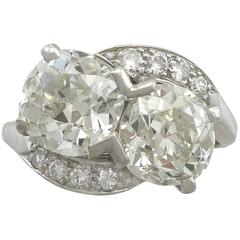 1950s 5.36 Carat Diamond and Platinum Twist Ring 7