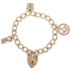 Vintage 1970s 9 Carat Gold Charm Bracelet