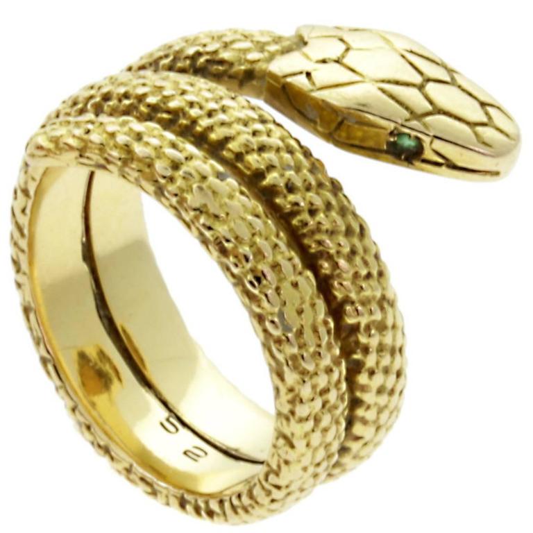 Cartier Snake Emerald Gold Ring at 1stDibs