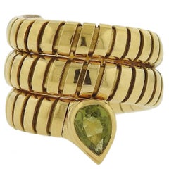 Bulgari Tubogas Gold Peridot Wrap Ring