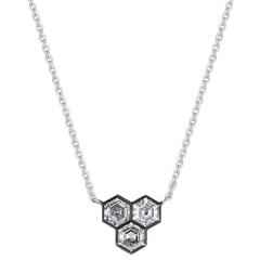 Cushla Whiting 1.26 carat Diamond White Gold Honeycomb Hex Pendant