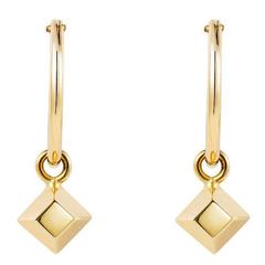 Geometric Mini Gold Pyramid Hoop Earrings