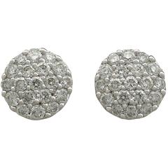 1990s Diamond and 18 Karat White Gold Stud Earrings 11