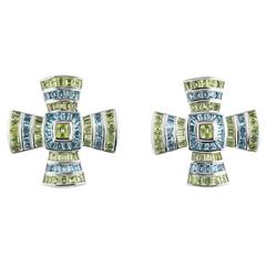 Theo Fennell Multi-Gem Cross Earrings 12