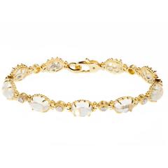 Stambolian Rainbow Moonstone Diamond Gold Bracelet 11