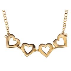 Yellow Gold Quatrefoil Heart Necklace