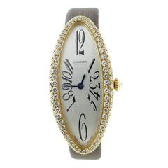 Cartier Ladies Yellow Gold Diamond Baignoire Allongee Mechanical Wristwatch