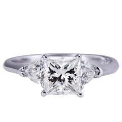1.32 Carat GIA Certified Diamond Three Stone Engagement Ring 1