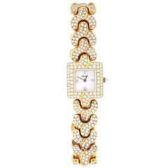 Tabbah Ladies Yellow Gold Diamond Square Face Dress Quartz Wristwatch 