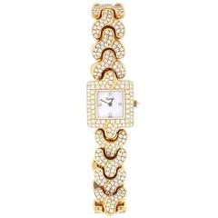 Tabbah Ladies Yellow Gold Diamond Square Face Dress Quartz Wristwatch