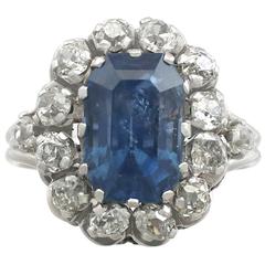 1960s 6.53 Carat Sapphire and Diamond White Gold Ring 7
