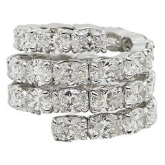 18.80 Carat Oval Diamond Spiral White Gold Ring 8