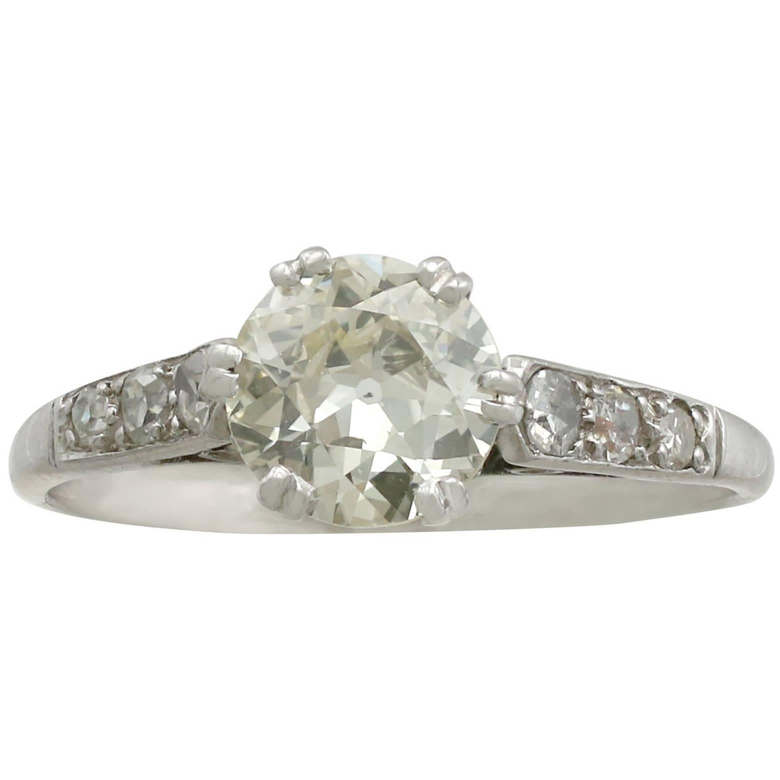 1930s 1.14 Carat Diamond and Platinum Solitaire Engagement Ring