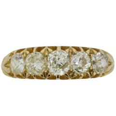 Edwardian Five-Stone Diamond Ring, circa 1900s