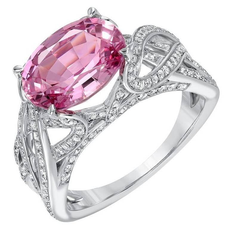 Pink Spinel Ring Oval 3.18 Carats