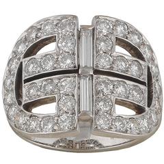 Diamond White Gold Geometric Ring 2