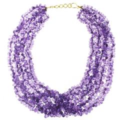 Jona Amethyst Two Strand Faceted Briolette Necklace 6