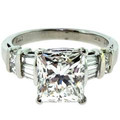 Princess Cut 3.01 Carat Diamond Engagement Platinum Ring, GIA Certified 6