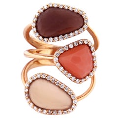 Moonstone Diamond Rose Gold Ring