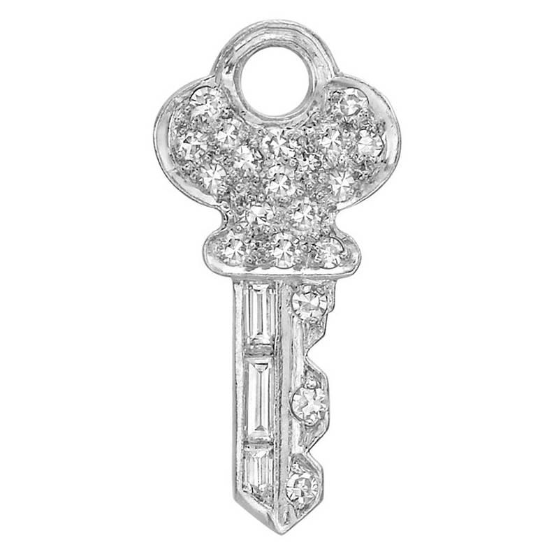 Tiffany & Co. Diamond Platinum Key Charm