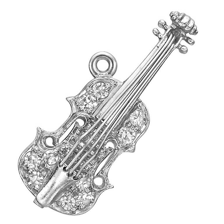 Tiffany & Co. Platinum Diamond Violin Charm