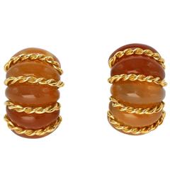 Seaman Schepps Citrine and Gold Earclips 7