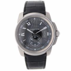 Cartier Stainless Steel Calibre de Cartier Black Dial Automatic Wristwatch 