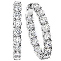 Inside Out Oval Diamond Hoops 11