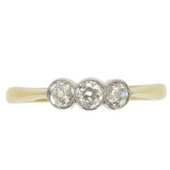 Antique Three-Stone Diamond Engagement Ring, circa 1900s 1