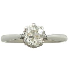 1920s Diamond White Gold Platinum Set Engagement Ring 4
