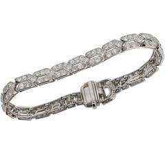 Art Deco Old Cut Diamond Platinum Bracelet, circa 1920s
