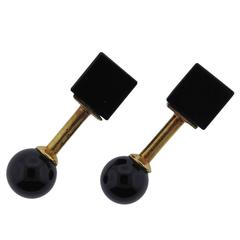 Tiffany and Co. Onyx Gold Cufflinks at 1stDibs