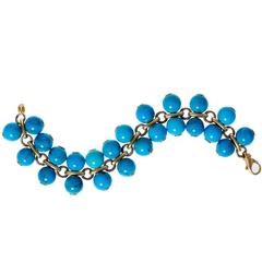 Italian Summer Turquoise and Gold Bracelet 4