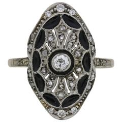 Edwardian Onyx Diamond Dinner Ring, circa 1900s 12