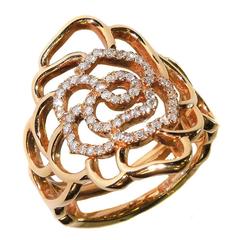 Diamond Pink Gold Open Ring 11