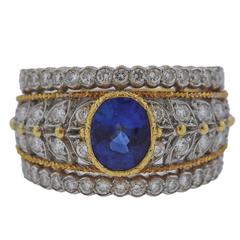 Buccellati Sapphire Diamond Gold Ring 9