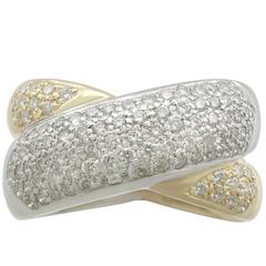 2000s Diamond Yellow and White Gold Cocktail Ring 4