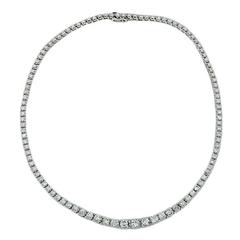 20.00 Carat Diamond White Gold Riviere Necklace
