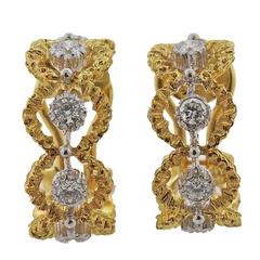 Buccellati Diamond Gold Hoop Earrings 10